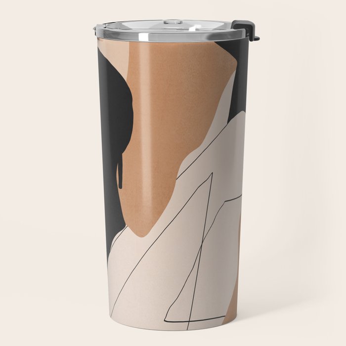 Minimal Abstract Art Sunset Girl 2 Travel Mug Gallery Image 2