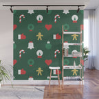 Geometric christmas decoration pattern Wall Mural Gallery Image 1