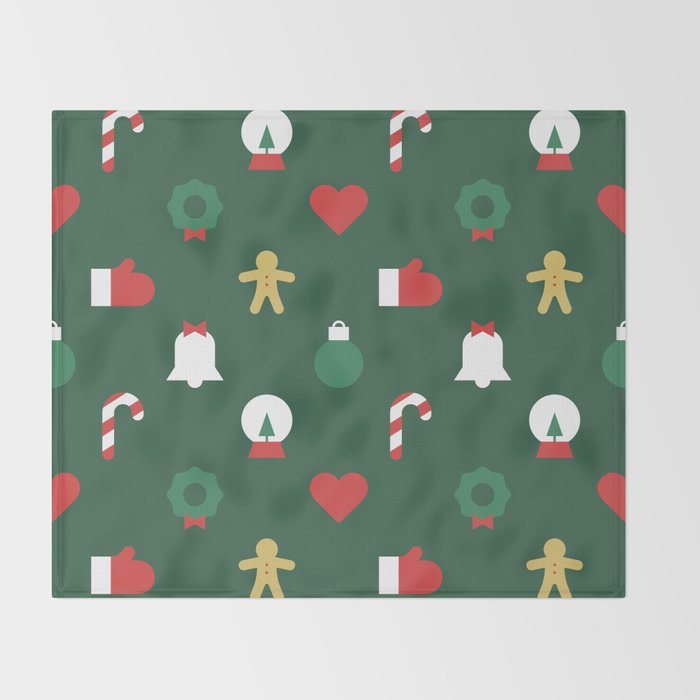 Geometric christmas decoration pattern Throw Blanket Gallery Image 2