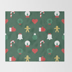 Geometric christmas decoration pattern Throw Blanket Gallery Image 2