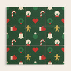 Geometric christmas decoration pattern Wood Wall Art Gallery Image 1