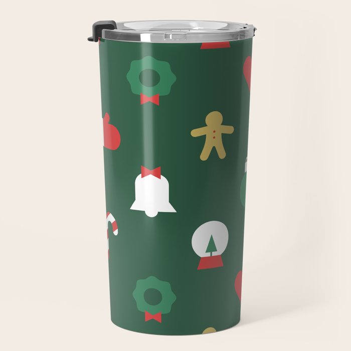 Geometric christmas decoration pattern Travel Mug Gallery Image 3