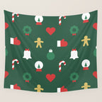 Geometric christmas decoration pattern Wall Tapestry Gallery Image 4