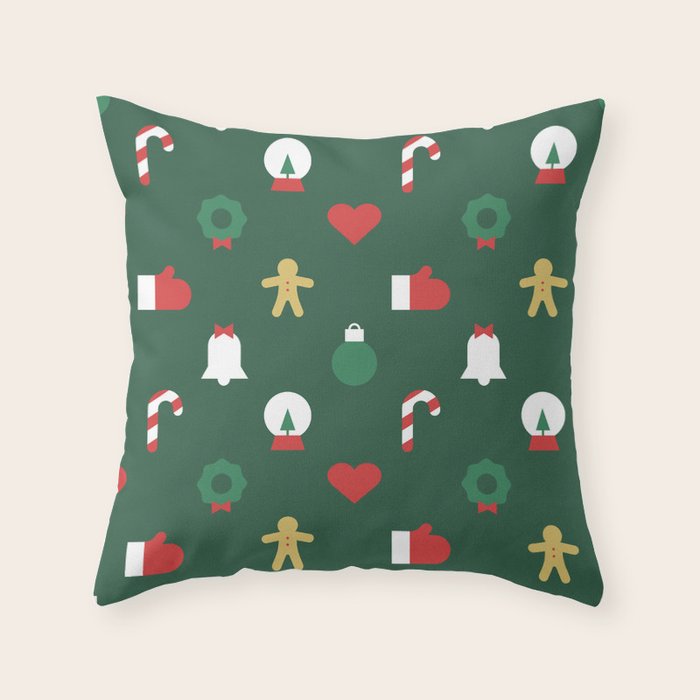 Geometric christmas decoration pattern Throw Pillow Gallery Image 1