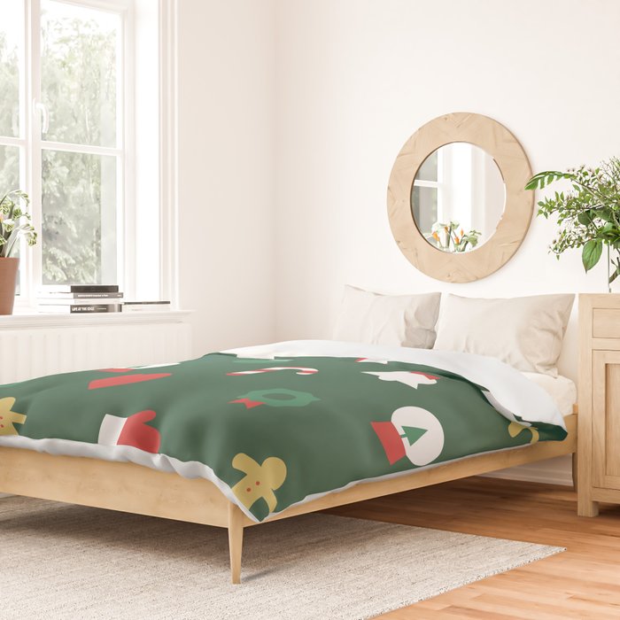 Geometric christmas decoration pattern Duvet Cover Gallery Image 2