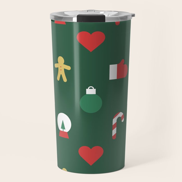 Geometric christmas decoration pattern Travel Mug Gallery Image 1