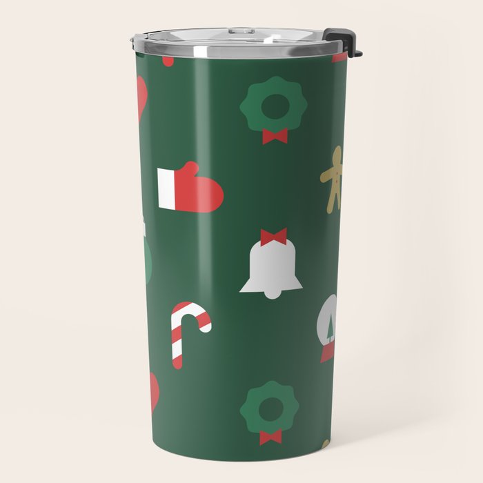 Geometric christmas decoration pattern Travel Mug Gallery Image 2