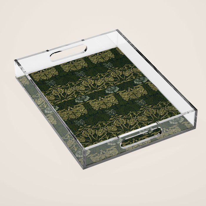 William Morris "Tulip and rose" 1. Acrylic Tray Gallery Image 1