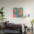 Mid Mod Pink Palm Trees Wood Wall Art Gallery Image 2