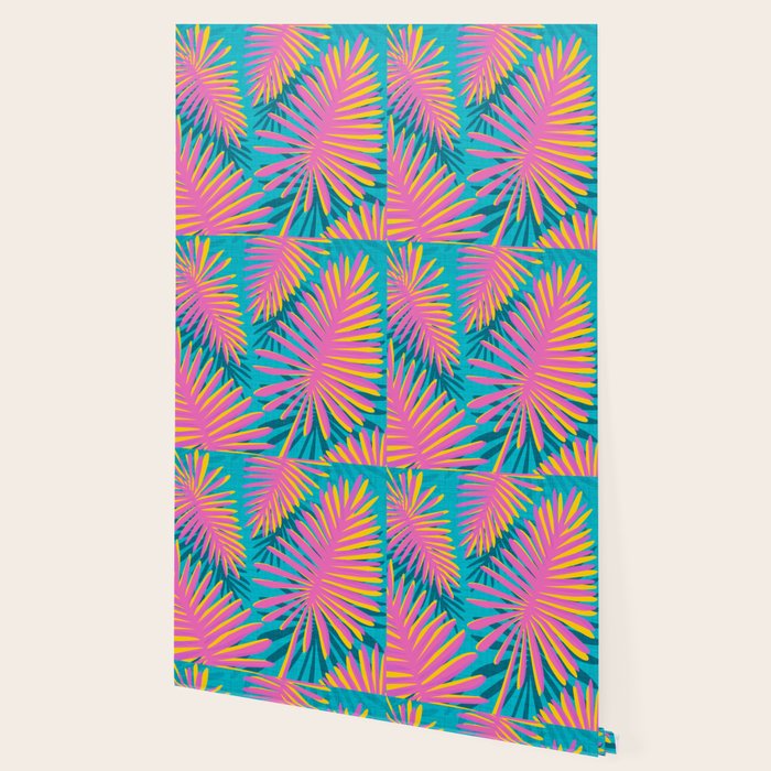 Mid Mod Pink Palm Trees Wallpaper Gallery Image 2