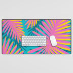 Mid Mod Pink Palm Trees Desk Mat Gallery Image 1