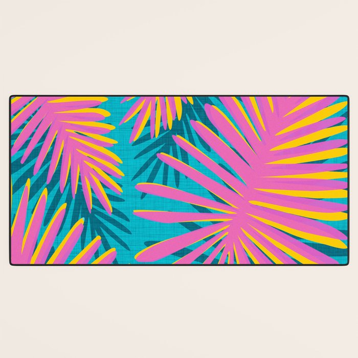 Mid Mod Pink Palm Trees Desk Mat Gallery Image 3