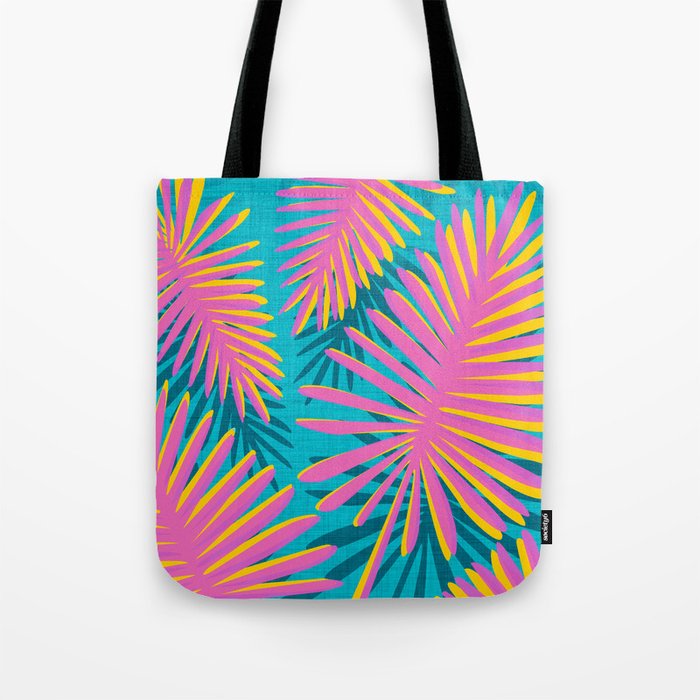 Mid Mod Pink Palm Trees Tote Bag Gallery Image 1