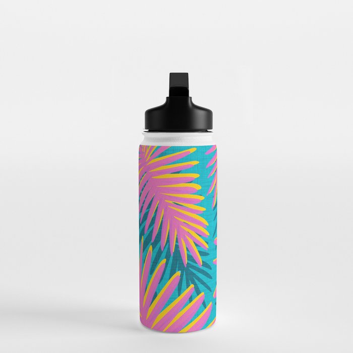Mid Mod Pink Palm Trees Water Bottle Gallery Image 3