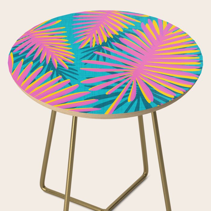 Mid Mod Pink Palm Trees Side Table Gallery Image 2