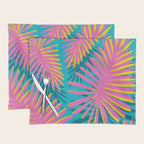 Mid Mod Pink Palm Trees Placemat Gallery Image 1