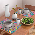 Mid Mod Pink Palm Trees Placemat Gallery Image 2