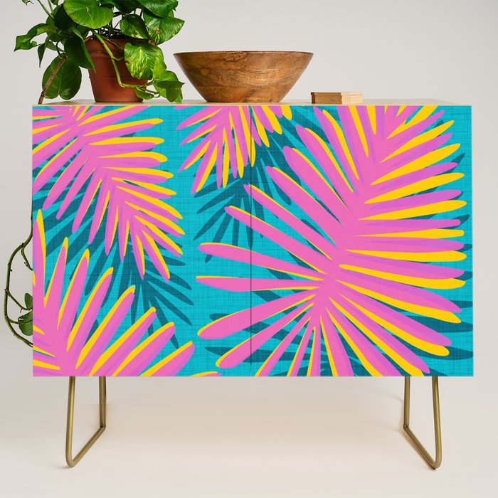 Mid Mod Pink Palm Trees Credenza Gallery Image 1