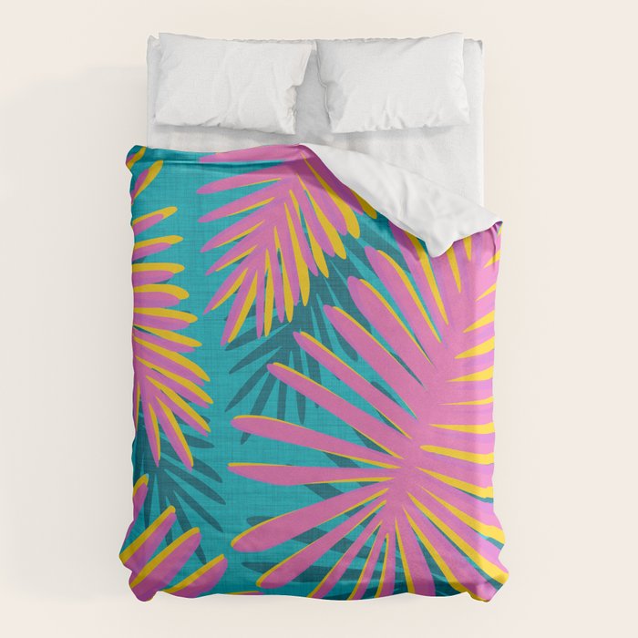 Mid Mod Pink Palm Trees Duvet Cover Gallery Image 6