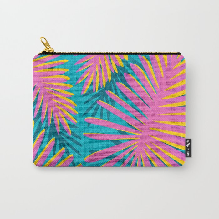 Mid Mod Pink Palm Trees Carry All Pouch Gallery Image 1