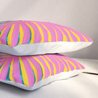 Mid Mod Pink Palm Trees Pillow Sham Gallery Image 3