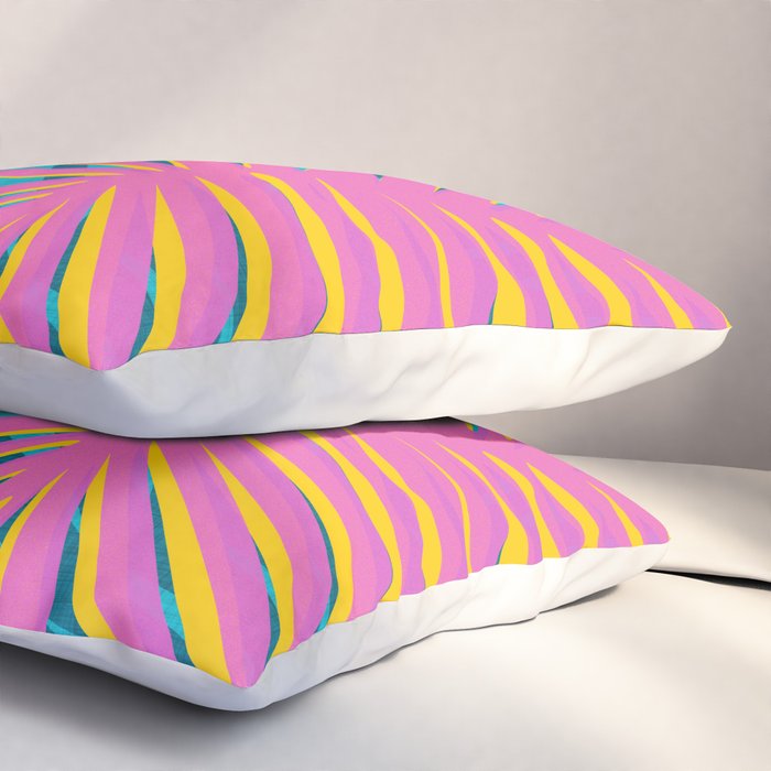 Mid Mod Pink Palm Trees Pillow Sham Gallery Image 3