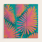Mid Mod Pink Palm Trees Wood Wall Art Gallery Image 1