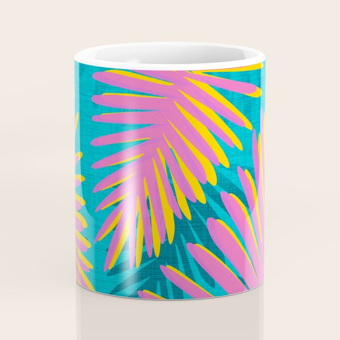 Mid Mod Pink Palm Trees Coffee Mug Gallery Image 4