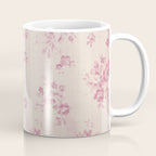 Elegant blush pink white rustic floral vintage stripes Coffee Mug Gallery Image 1