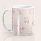 Elegant blush pink white rustic floral vintage stripes Coffee Mug Gallery Image 3