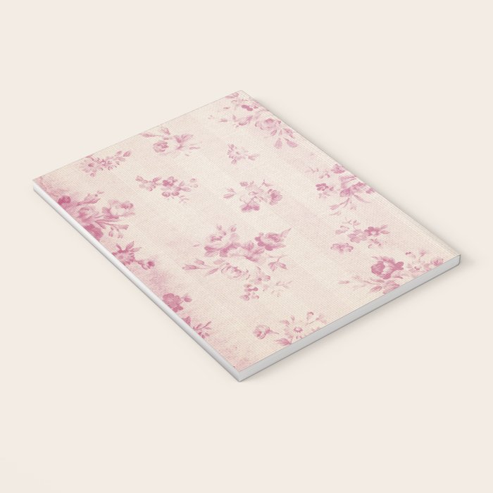 Elegant blush pink white rustic floral vintage stripes Notebook Gallery Image 3