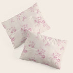 Elegant blush pink white rustic floral vintage stripes Pillow Sham Gallery Image 3