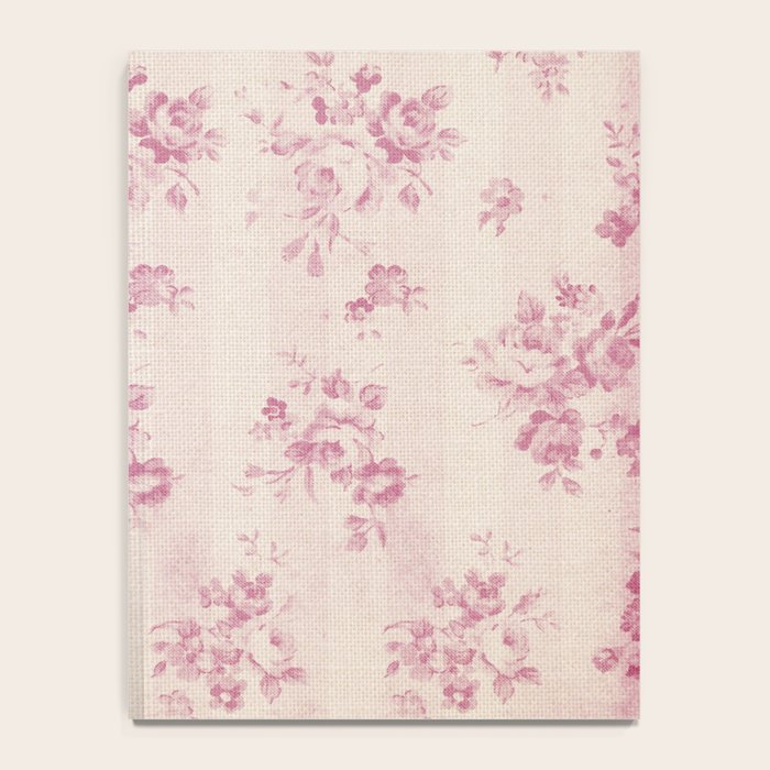 Elegant blush pink white rustic floral vintage stripes Notebook Gallery Image 4