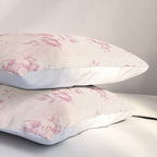 Elegant blush pink white rustic floral vintage stripes Pillow Sham Gallery Image 3
