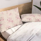 Elegant blush pink white rustic floral vintage stripes Pillow Sham Gallery Image 2