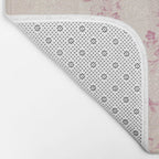 Elegant blush pink white rustic floral vintage stripes Bath Mat Gallery Image 2