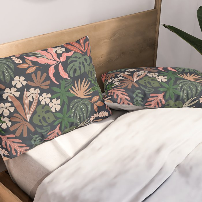 Dark Bohemian Tropical Charm Pillow Sham Gallery Image 2
