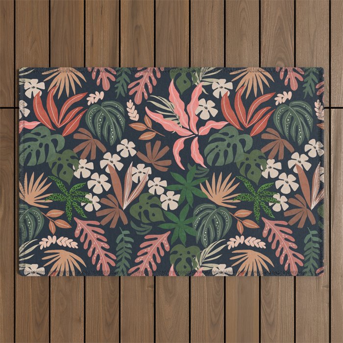 Dark Bohemian Tropical Charm Outdoor Rug Gallery Image 1