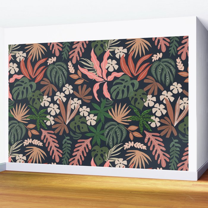 Dark Bohemian Tropical Charm Wall Mural Gallery Image 2