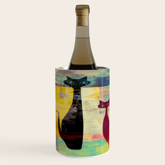 Mid-Century Modern 2 Cats - Graffiti Style Wine Chiller Gallery Image 2