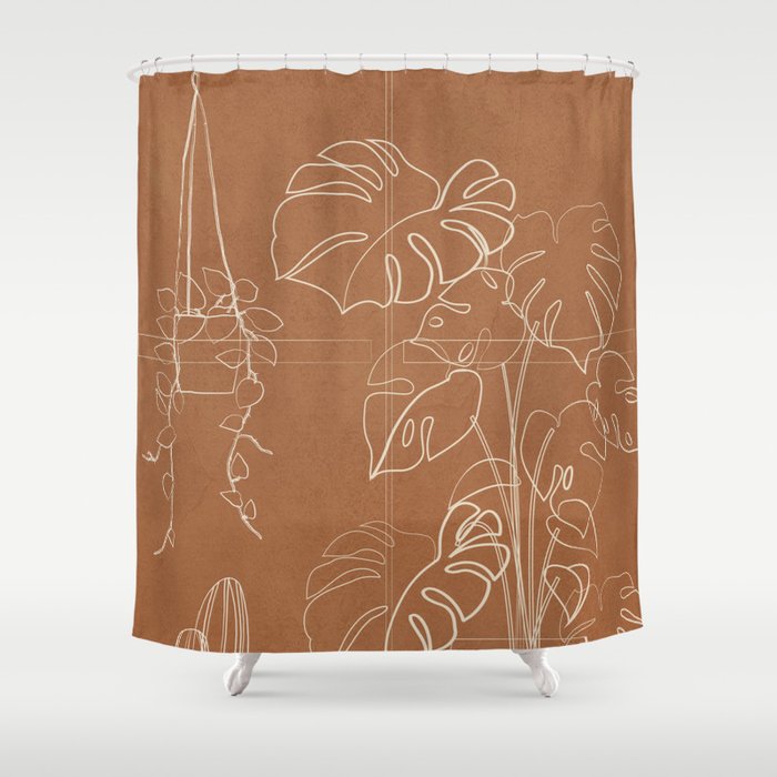 Minimal Window With Potted Plants 5 Shower Curtain Gallery Image 1
