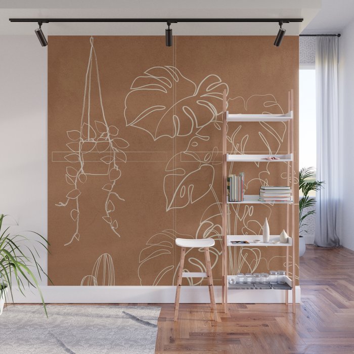 Minimal Window With Potted Plants 5 Wall Mural Gallery Image 1