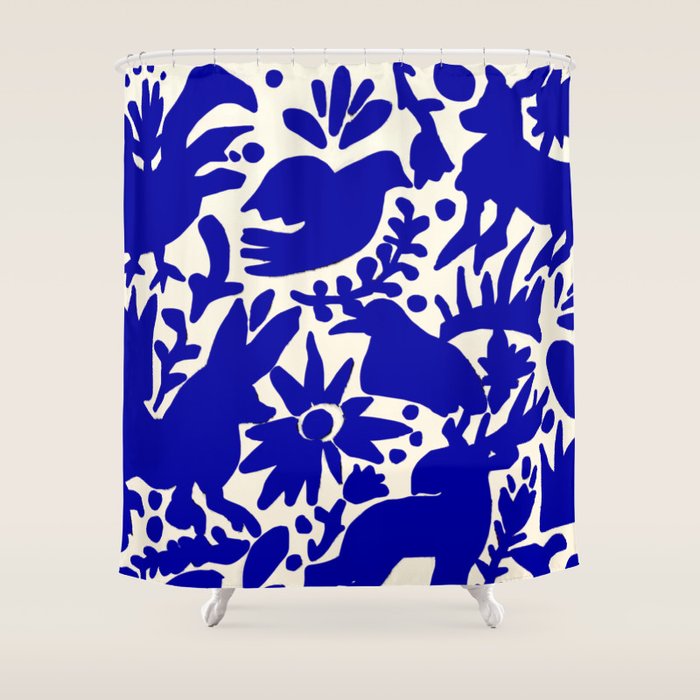 Blue Otomi  Shower Curtain Gallery Image 1