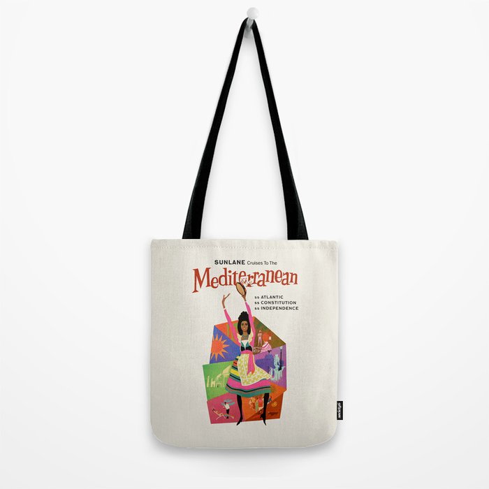 Mediterranean Vintage Travel Poster, 1960s Tote Bag Gallery Image 2