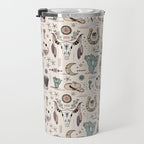 Boho Tribal Cowgirl Ephemera - cream Travel Mug Gallery Image 3