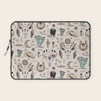 Boho Tribal Cowgirl Ephemera - cream Laptop Sleeve Gallery Image 1