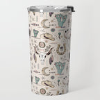 Boho Tribal Cowgirl Ephemera - cream Travel Mug Gallery Image 2