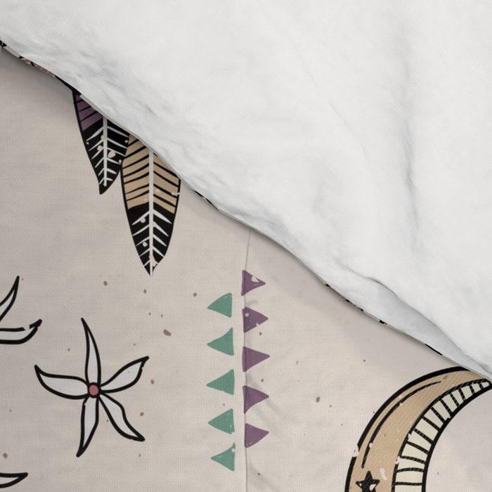 Boho Tribal Cowgirl Ephemera - cream Comforter Gallery Image 4