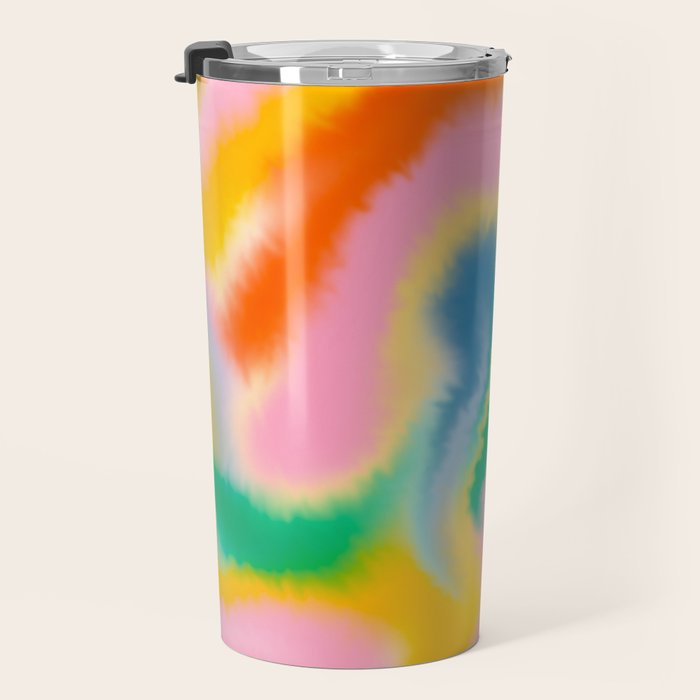 Ombre rainbow waves Travel Mug Gallery Image 3