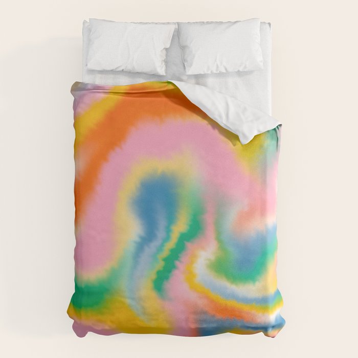 Ombre rainbow waves Duvet Cover Gallery Image 1
